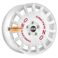 8*17 5*100 ET48 68 OZ Rally Racing Race White + Red Lettering
